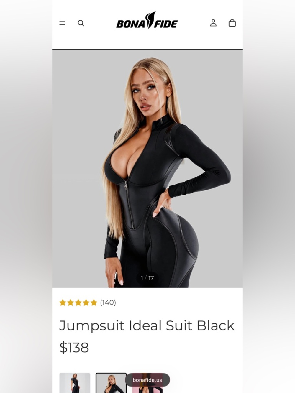 Bona Fide Jumpsuit Ideal Suit Black
